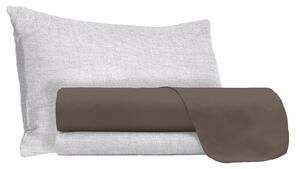 Set Lenzuola Singolo Sopra Sotto e Federe in Cotone Marrone