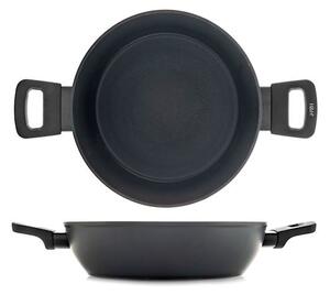 Casseruola 2 manici Polaris in alluminio antiaderente colore grigio antracite cm 24