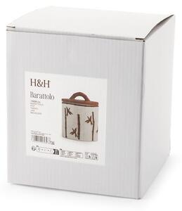 Barattolo in ceramica decoro bambù con coperchio con guarnizione in silicone lt 1,5