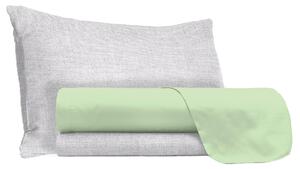 Set Lenzuola 1 Piazza e Mezzo Sopra Sotto e Federe in Cotone Pistacchio