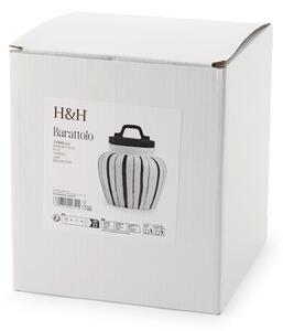 Barattolo in ceramica decoro righe blu con coperchio con guarnizione in silicone lt 1,5