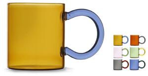 Set 6 mug in vetro borosilicato colori assortiti cl 38,5 forma cilindrica
