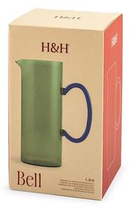 Brocca in vetro borosilicato colorata lt 1,3 forma cilindrica
