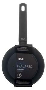 Casseruola 1 manico Polaris in alluminio antiaderente colore grigio antracite cm 22