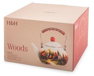 Bollitore Woods in smalto decorato lt 2,5