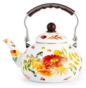 Bollitore Fall Blossom in smalto decorato lt 2,5