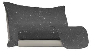 Set Lenzuola Singolo con Stampa Sopra Sotto e Federe Stars Grigio