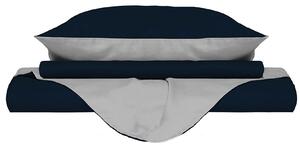 Copripiumino con Sacco e Federe Doubleface Blu Scuro/Grigio Chiaro 1 Piazza e Mezzo