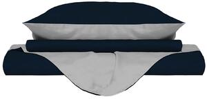 Copripiumino con Sacco e Federe Doubleface Blu Scuro/Grigio Chiaro Matrimoniale