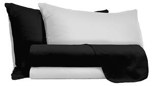 Set Lenzuola Sopra Sotto e Federe Doubleface Nero/Grigio Chiaro Matrimoniale