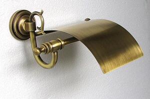Porta carta igienica con coperchio in Ottone Dimensione 20x12xh 14 cm, Linea FLORENCE Bronzo Satinato