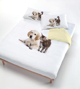 Copripiumino con Stampa sul Sacco e Federe Cane/Gatto Panna Singolo