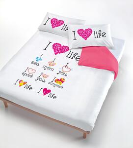 Copripiumino con Stampa sul Sacco e Federe i Love Life Singolo