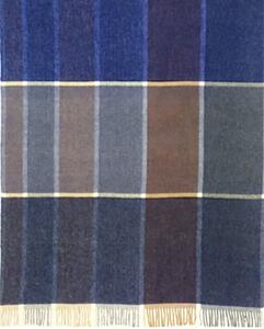 Coperta Pura Lana Singola 380gr Cober Bismark Avio Scozzese