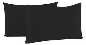 Coppia di Federe 52x82 cm in Microfibra Tinta Unita Nero
