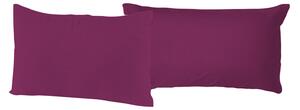 Coppia di Federe 52x82 cm in Cotone Tinta Unita Fucsia