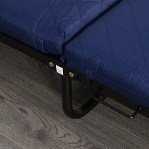 Lettino Singolo Brandina Pieghevole 184x65x26 cm in Acciaio Blu