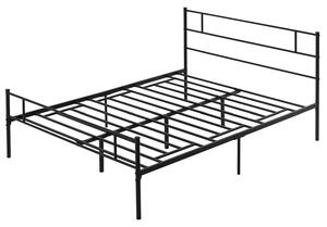 Struttura Letto Matrimoniale 160x200 cm in Acciaio con Doghe Integrate Nero