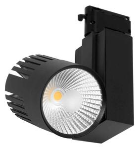 Faretto LED 40W per Binario Monofase, CRI92, 125lm/W, 100° - Nero Colore Bianco Caldo 3.000K