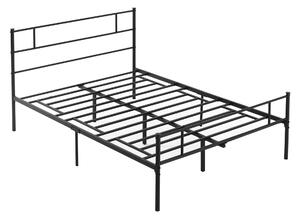 Struttura Letto Una Piazza e Mezzo 140x200 cm in Acciaio con Doghe Integrate Nero