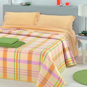 Coperta Misto Lana Singola 380gr Cober Scozia Arancio/Lilla