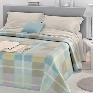 Coperta Pura Lana Singola 450gr Cober Grace Azzurro