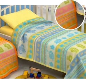 Coperta Misto Lana per Lettino 150x110cm 400gr Cober Chiocciola Baby Arancione