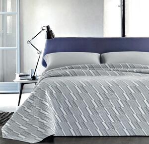 Copriletto Singolo in Jacquard Tinto Filo Cober Affi Graf Grigio Perla