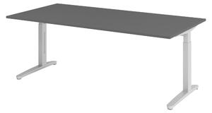 Bümö Scrivania Serie-XB - Struttura: argento, decorazione: grafite, dimensioni: 200 x 100 cm