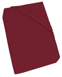Lenzuolo Sotto Matrimoniale Maxi con Angoli ed Elastico Tinta Unita Bordeaux