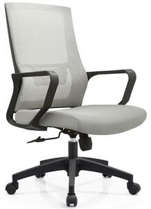 Sedia girevole ergonomica con supporto lombare, regolabile in altezza, colore grigio
