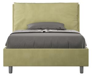 Letto 1 Piazza E Mezzo 110x190 cm Senza Rete Imbottito in Microfibra Antea Large Tè Verde