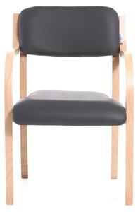 Sedia per visitatori con struttura in legno, colore antracite
