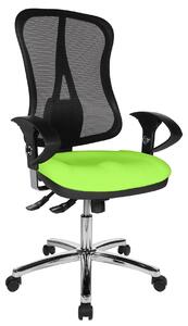 Sedia da ufficio ergonomica con braccioli, rivestita in tessuto, colore verde mela/nero