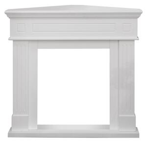 Cornice per camino ad angolo rivestimento in legno L110xP63xH102 Ford Bianco