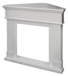 Cornice per camino ad angolo rivestimento in legno L110xP63xH102 Ford Bianco