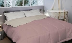 Piumino Singolo in Microfibra 300gr Doubleface Rosa/Beige