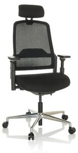 Sedia da ufficio TERARO AX, rivestita in tessuto/rete, colore nero, regolabile in altezza