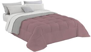 Trapunta Invernale 1 Piazza e Mezzo in Microfibra 300gr Double Face Rosa Antico/Grigio Chiaro