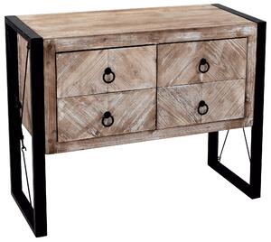 Comò 4 Cassetti in Legno MDF e Abete Bilbao