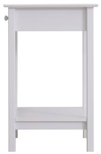 Comodino con Cassetto per Salotto Bagno Camera in Legno Bianco 39x39x61 cm
