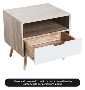 Comodino di Design Nordico in Legno 50x40x47 cm