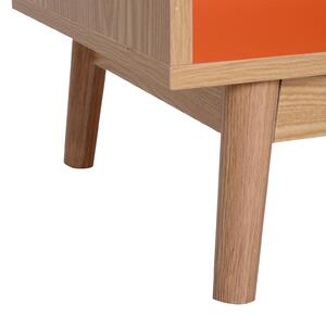 Comodino con Cassetto e Piedini in Legno Arancione 48x40x61.5 cm