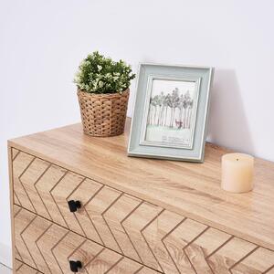 Comò 6 Cassetti in Legno Stile Vintage 120x39,5x71 cm Natural Wood