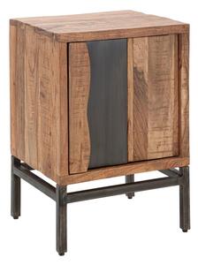 Comodino Yellowstone 44x40x64 cm in Legno di Acacia e in Ferro Marrone e Nero