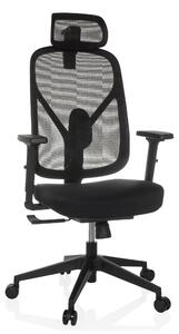 Sedia da ufficio RALOO ECO, rivestita in tessuto/rete, colore nero, con altezza regolabile