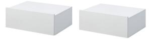Set 2 Comodini Sospesi 40x30x15 cm Design Moderno Bianco