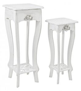 Set 2 Porta Lampada Blanc in Legno