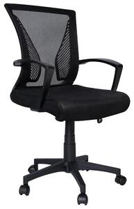 Sedia da ufficio ergonomica con schienale in rete, regolabile in altezza, colore nero