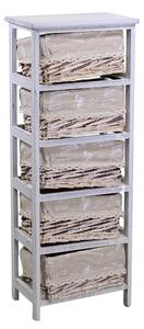 Cassettiera 5 Cassetti in Legno 40x28x104cm Federica